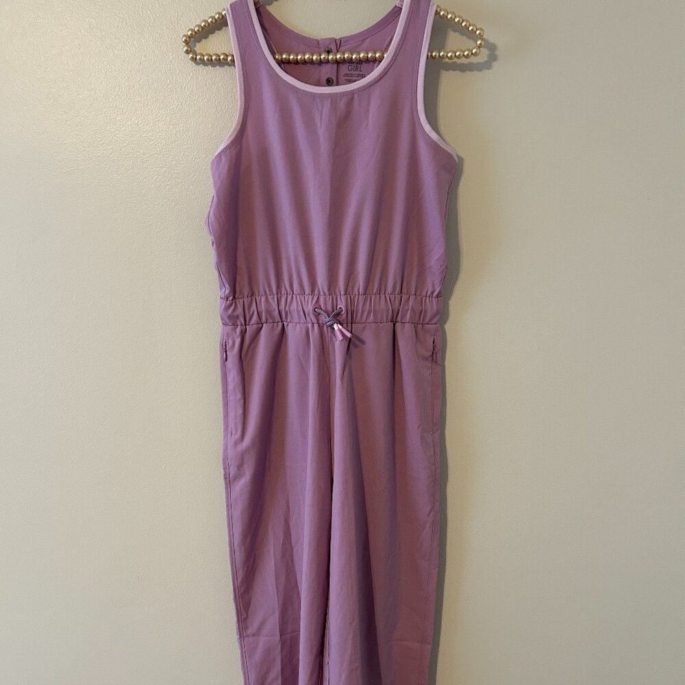 Athleta Girl Lavender jump for joy jumpsuit w/elastic waist & pockets Size L/12